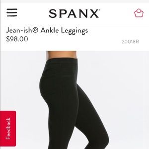 SPANX Jean-ish ankle leggings (black)